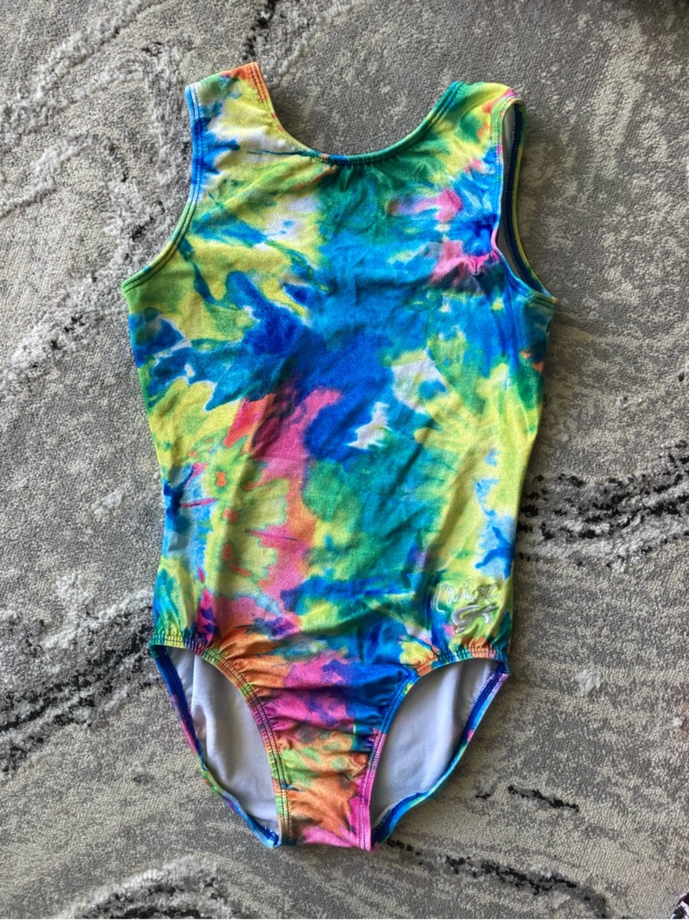 Tie-Dye Girl's Sleeveless Leotard — Bright Multicolor
